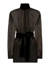 Dolce & Gabbana High Collar Long Sleeve Dress In Black
