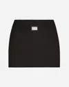 Dolce & Gabbana Short Ottoman Skirt With Dolce&gabbana Tag In Black