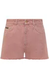 Dolce & Gabbana Regular Rise Flared Denim Shorts Clothing In Pink