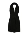 Dolce & Gabbana Short Pleated Lurex Mesh Dress In Black