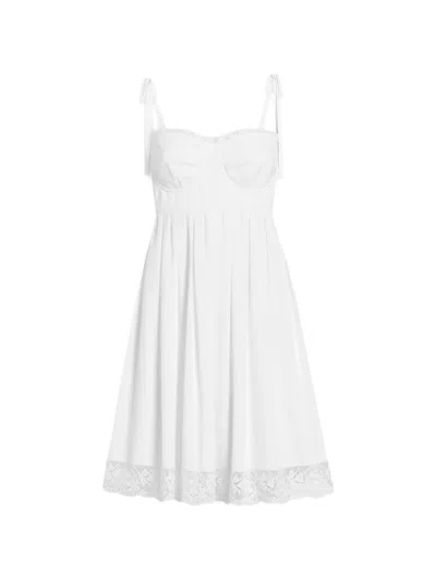 Dolce & Gabbana Short Poplin Dress In White