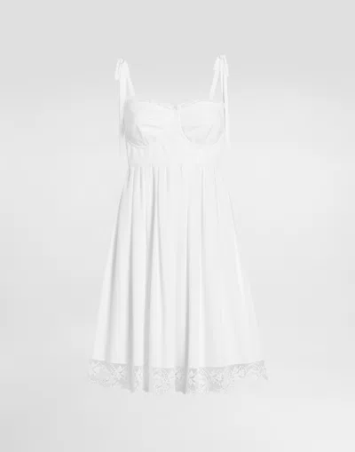 Dolce & Gabbana Short Poplin Dress In White