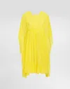 Dolce & Gabbana Short Silk Chiffon Caftan In Yellow