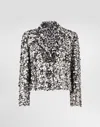 Dolce & Gabbana Short Single-breasted Jacket With Sequin Embellishment In Silver