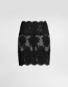 Dolce & Gabbana Lace Scallop-hem Mini Skirt In Black