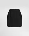 Dolce & Gabbana Short Skirt In Double Wool Crêpe In Black