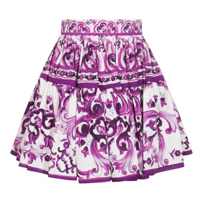 Dolce & Gabbana Short Skirt In Purple