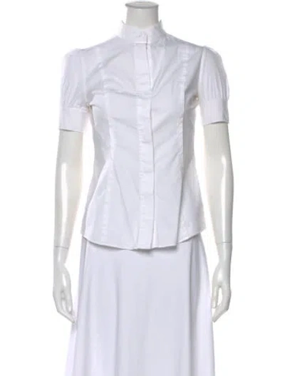 Pre-owned Dolce & Gabbana Short Sleeve Blouse In White