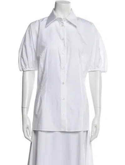 Pre-owned Dolce & Gabbana Short Sleeve Blouse In White
