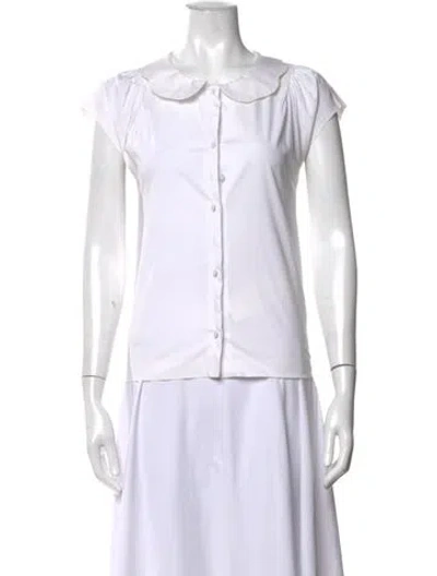 Pre-owned Dolce & Gabbana Short Sleeve Blouse In White