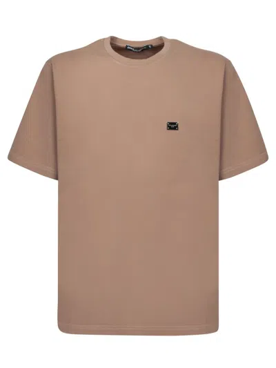 Dolce & Gabbana Short Sleeve Brown Piquet T-shirt