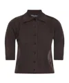 Dolce & Gabbana Short-sleeve Buttoned Cardigan In Brown