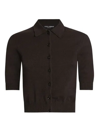 Dolce & Gabbana Short-sleeve Buttoned Cardigan In Green