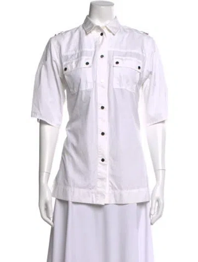 Pre-owned Dolce & Gabbana Short Sleeve Button-up Top In Neutral
