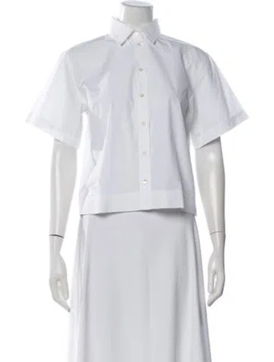 Pre-owned Dolce & Gabbana Short Sleeve Button-up Top In White