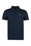 Dolce & Gabbana Cotton Polo Shirt With Buttoned Collar And Ribbed Accents In Blue