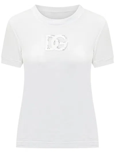 Dolce & Gabbana Short Sleeve Cotton T-shirt In White
