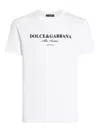 Dolce & Gabbana White Crewneck T-shirt With Logo Lettering Print On The Front