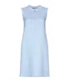 Dolce & Gabbana Light Blue Sleeveless Raschel Tweed Dress With Dg Logo In Blue