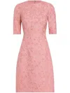 Dolce & Gabbana Floral-jacquard Midi Dress In Pink