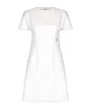 Dolce & Gabbana Raschel Tweed Midi Dress With Dg Logo In White