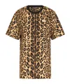 Dolce & Gabbana Short-sleeved Leopard-print Jersey T-shirt In Nude