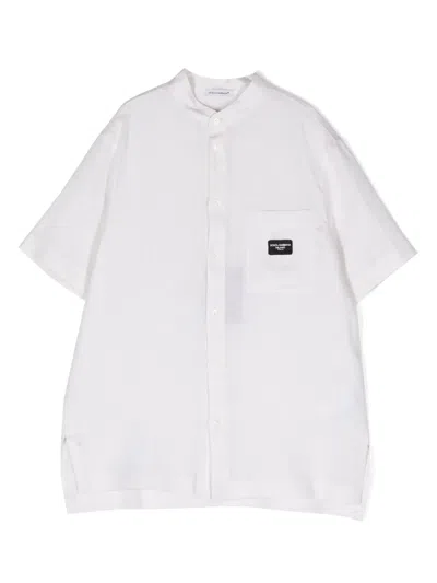 DOLCE & GABBANA SHORT-SLEEVE LINEN SHIRT