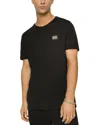 Dolce & Gabbana Black V-neck Logo T-shirt In Blue