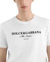 Dolce & Gabbana White Crewneck T-shirt With Logo Lettering Print On The Front In White