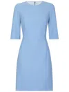 Dolce & Gabbana Short Sleeves Midi Dress In Blue