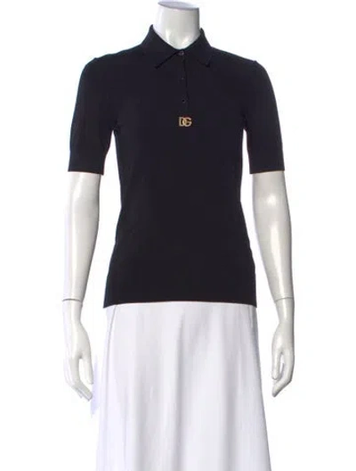 Pre-owned Dolce & Gabbana Short Sleeve Polo In Black
