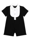 Dolce & Gabbana Short-sleeve Polo Romper In Black