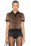 Dolce & Gabbana Leopard-print Polo Top In Leopard
