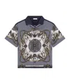 Dolce & Gabbana Cargo-print Poplin Shirt In Blue