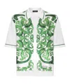 Dolce & Gabbana Majolica-print Short-sleeve Shirt In White