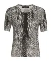 Dolce & Gabbana Short Sleeve Sweater In Pelliccia Fdo.grigio