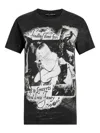 Dolce & Gabbana Graphic Print Cotton T-shirt With Ribbed Neck In Black
