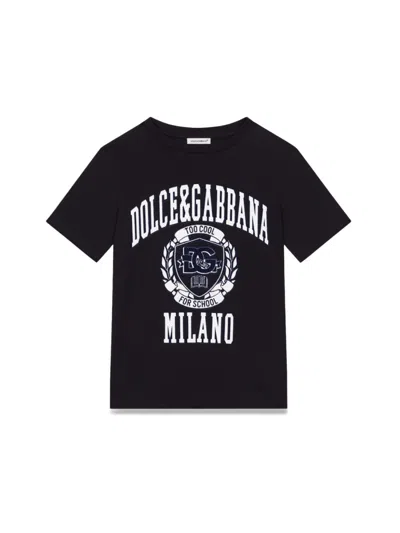 Dolce & Gabbana Kids' Short Sleeve T-shirt In Blue