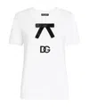 Dolce & Gabbana White T-shirt With Bow On The Front And Dg Logo In White