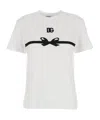 Dolce & Gabbana Embroidered Bow Detail Jersey T-shirt In White