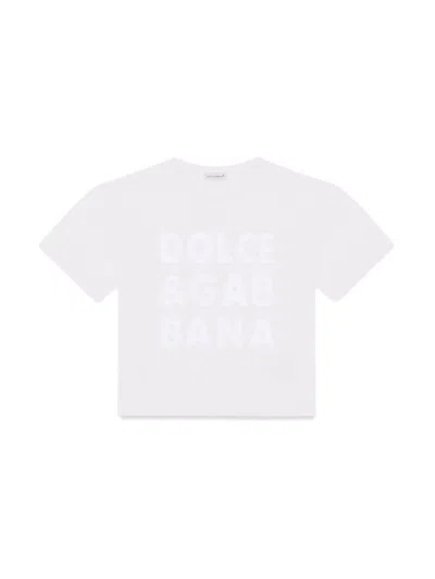 Dolce & Gabbana Kids' Logo-print Cotton T-shirt In White