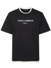 Dolce & Gabbana Logo-embroidered Layering Cotton T-shirt In Black