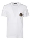 Dolce & Gabbana Cotton T-shirt With Crest Embellishment In Multi