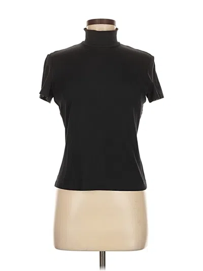Pre-owned Dolce & Gabbana Short Sleeve Top Black Mock Neckline Tops