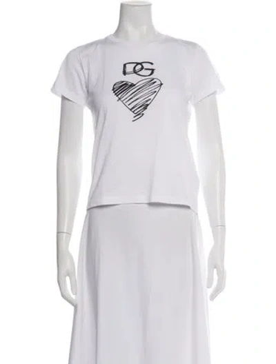 Pre-owned Dolce & Gabbana Kids' Short Sleeve Top In White