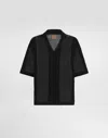 Dolce & Gabbana Short-sleeved Cotton Crochet Polo-shirt In Black