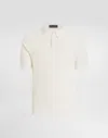 Dolce & Gabbana Short Sleeve Cotton Knit Polo In White