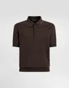 Dolce & Gabbana Men's Knitted Cotton Polo Shirt In Brown