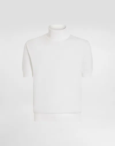 Dolce & Gabbana Short-sleeved Cotton Polo-shirt In White