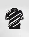 Dolce & Gabbana Short-sleeved Cotton Polo-shirt With Striped Inlay In Multicolor